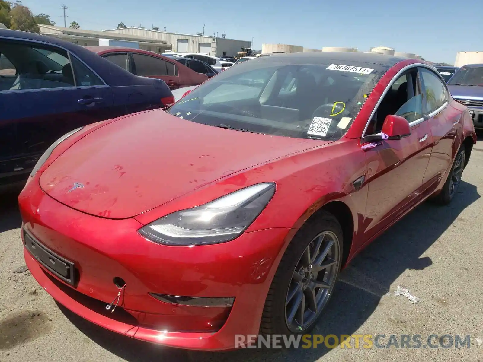 2 Photograph of a damaged car 5YJ3E7EBXMF943845 TESLA MODEL 3 2021