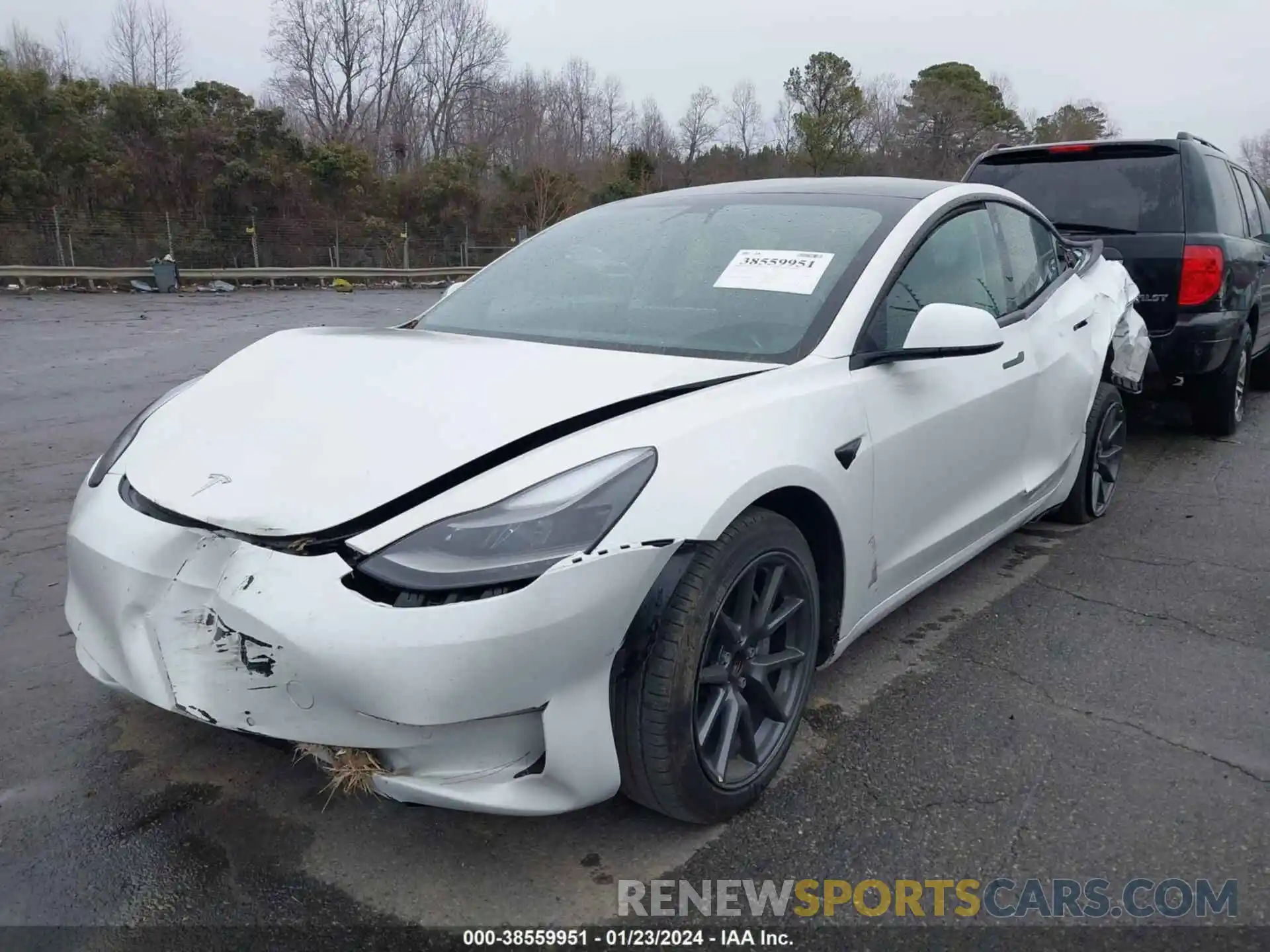 2 Photograph of a damaged car 5YJ3E1EA0NF113543 TESLA MODEL 3 2022