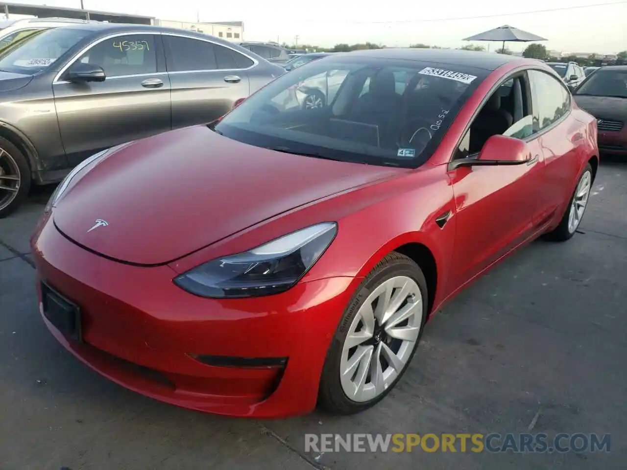 2 Photograph of a damaged car 5YJ3E1EA0NF188906 TESLA MODEL 3 2022