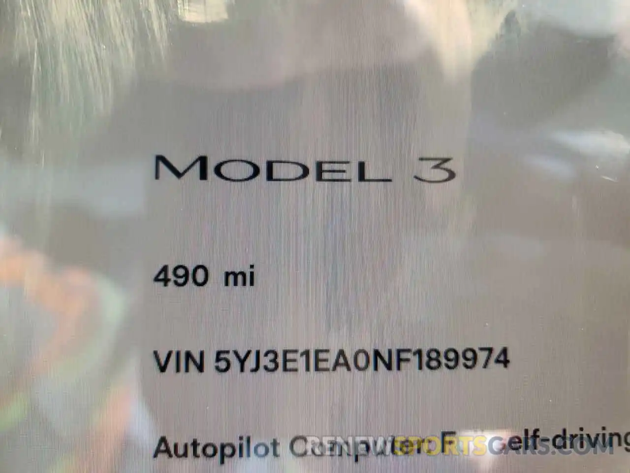 8 Фотография поврежденного автомобиля 5YJ3E1EA0NF189974 TESLA MODEL 3 2022