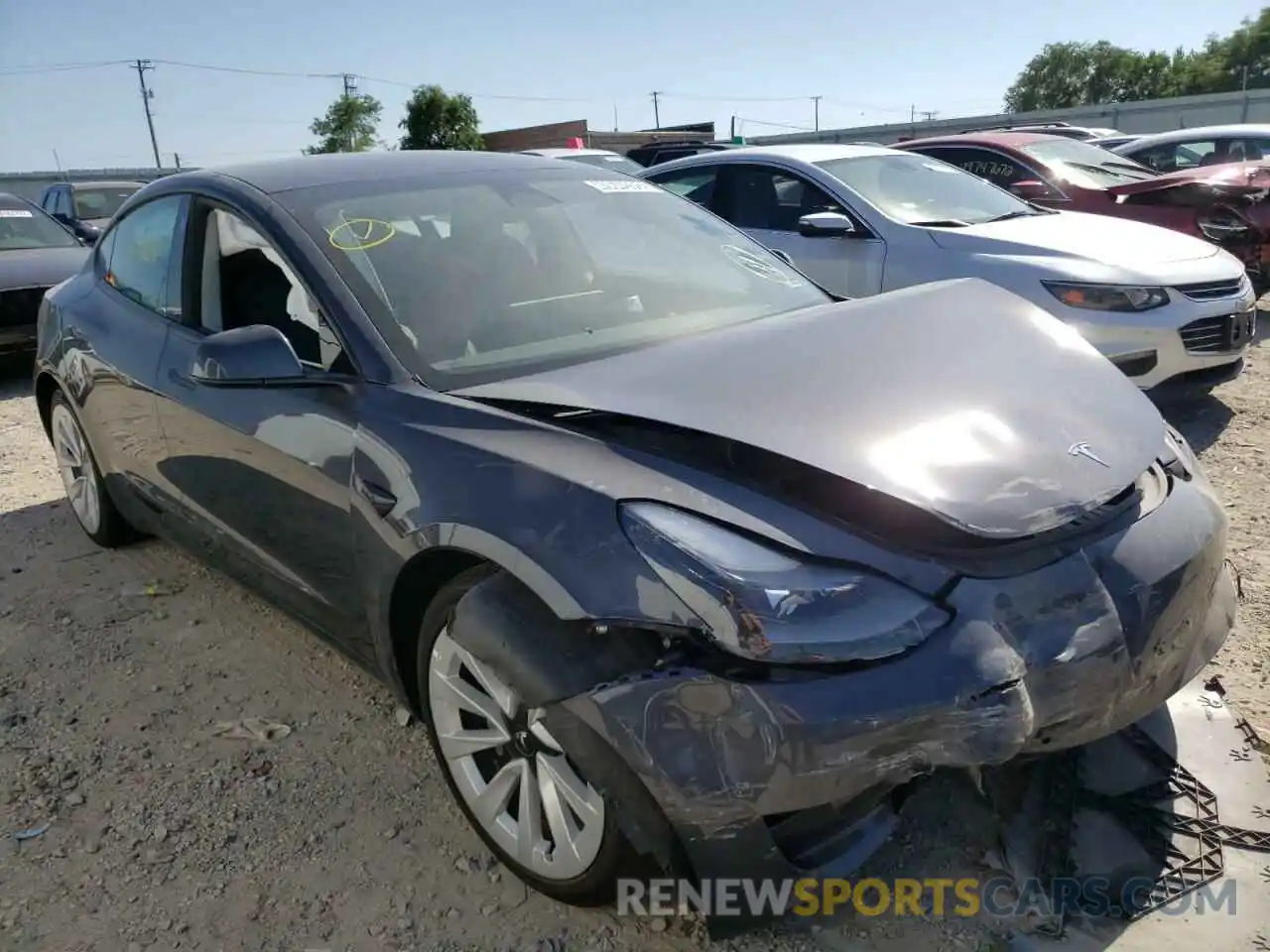 1 Photograph of a damaged car 5YJ3E1EA0NF192082 TESLA MODEL 3 2022