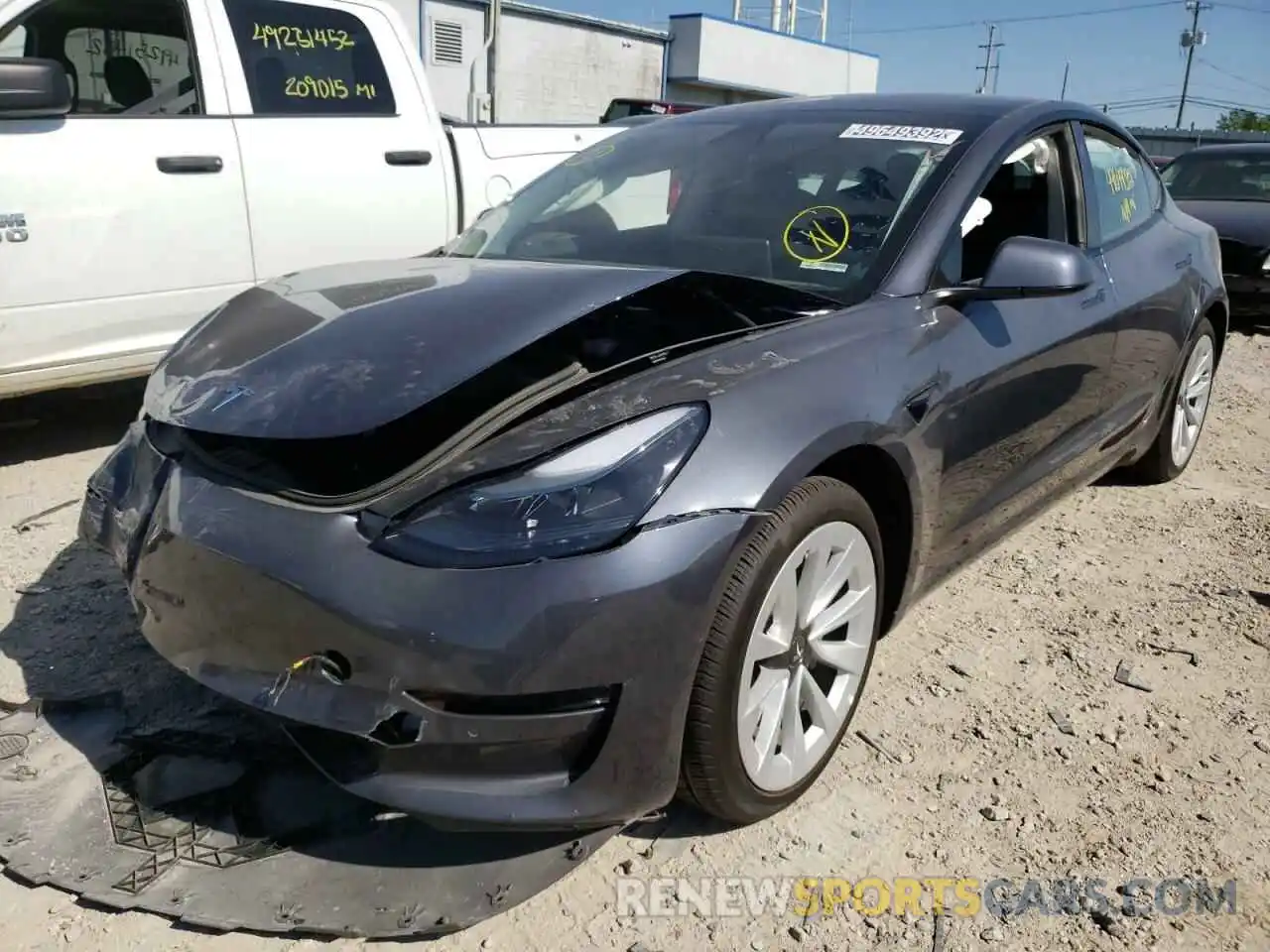 2 Фотография поврежденного автомобиля 5YJ3E1EA0NF192082 TESLA MODEL 3 2022