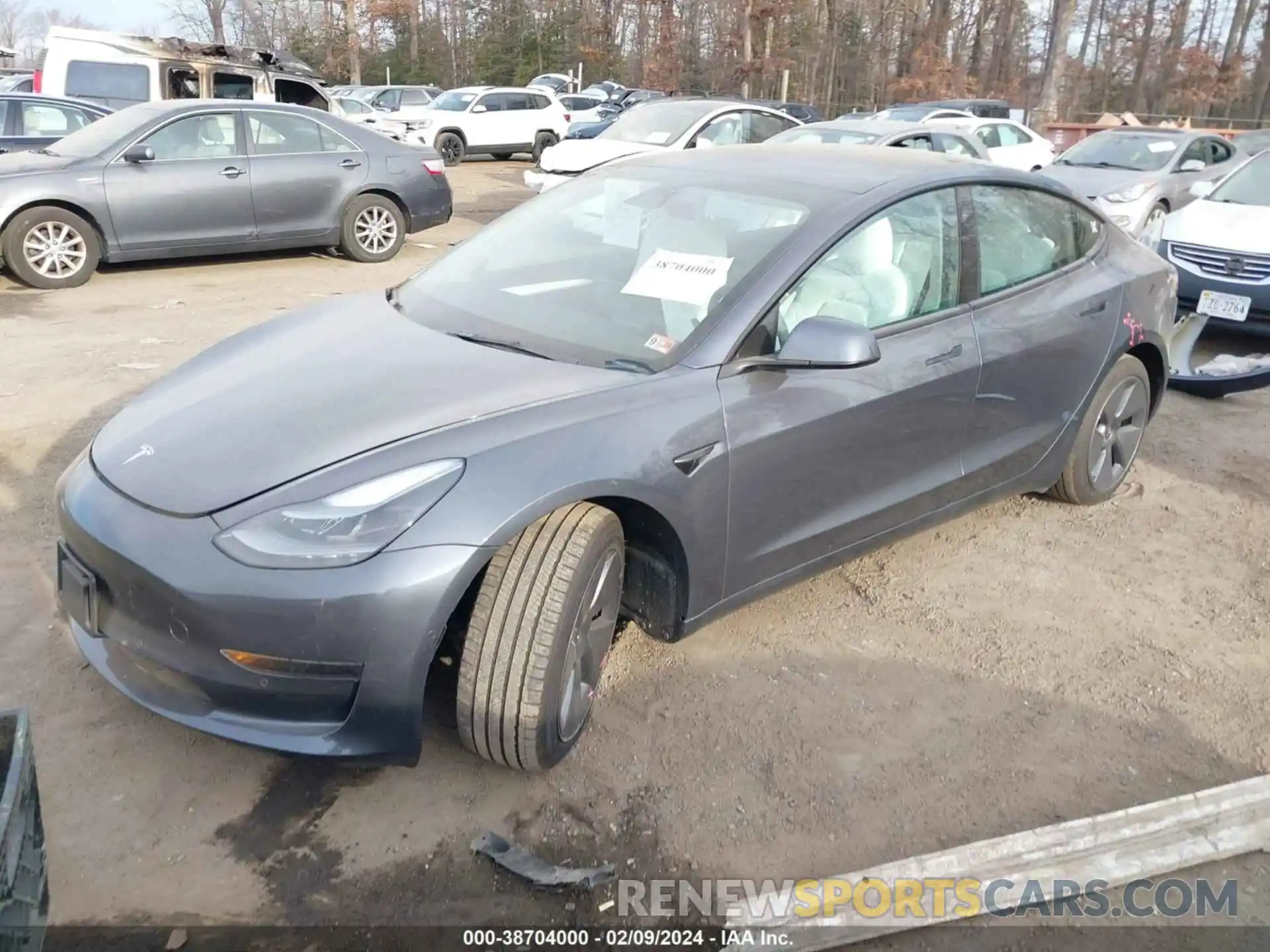 2 Photograph of a damaged car 5YJ3E1EA0NF327870 TESLA MODEL 3 2022