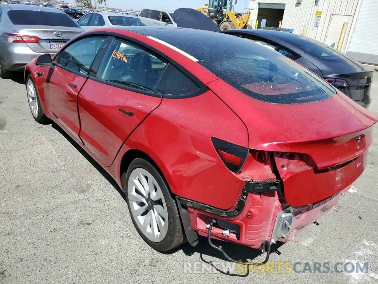 3 Photograph of a damaged car 5YJ3E1EA1NF144140 TESLA MODEL 3 2022