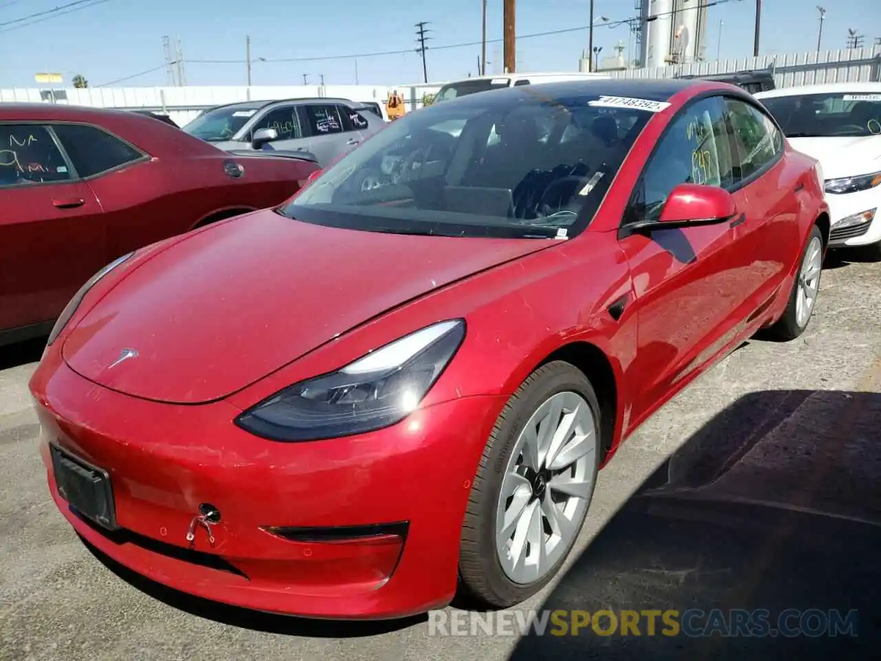 2 Photograph of a damaged car 5YJ3E1EA1NF145529 TESLA MODEL 3 2022