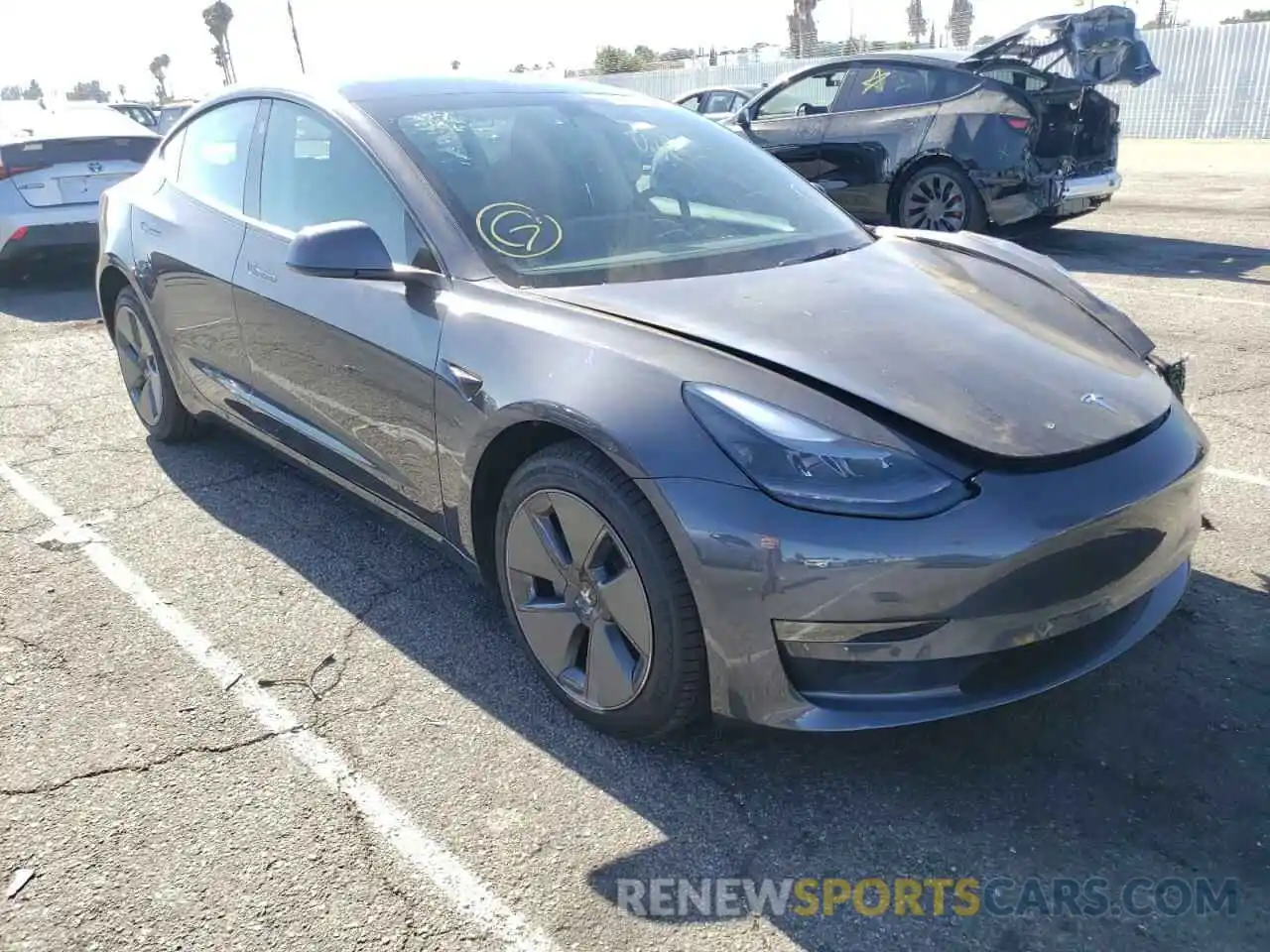 1 Photograph of a damaged car 5YJ3E1EA1NF163917 TESLA MODEL 3 2022