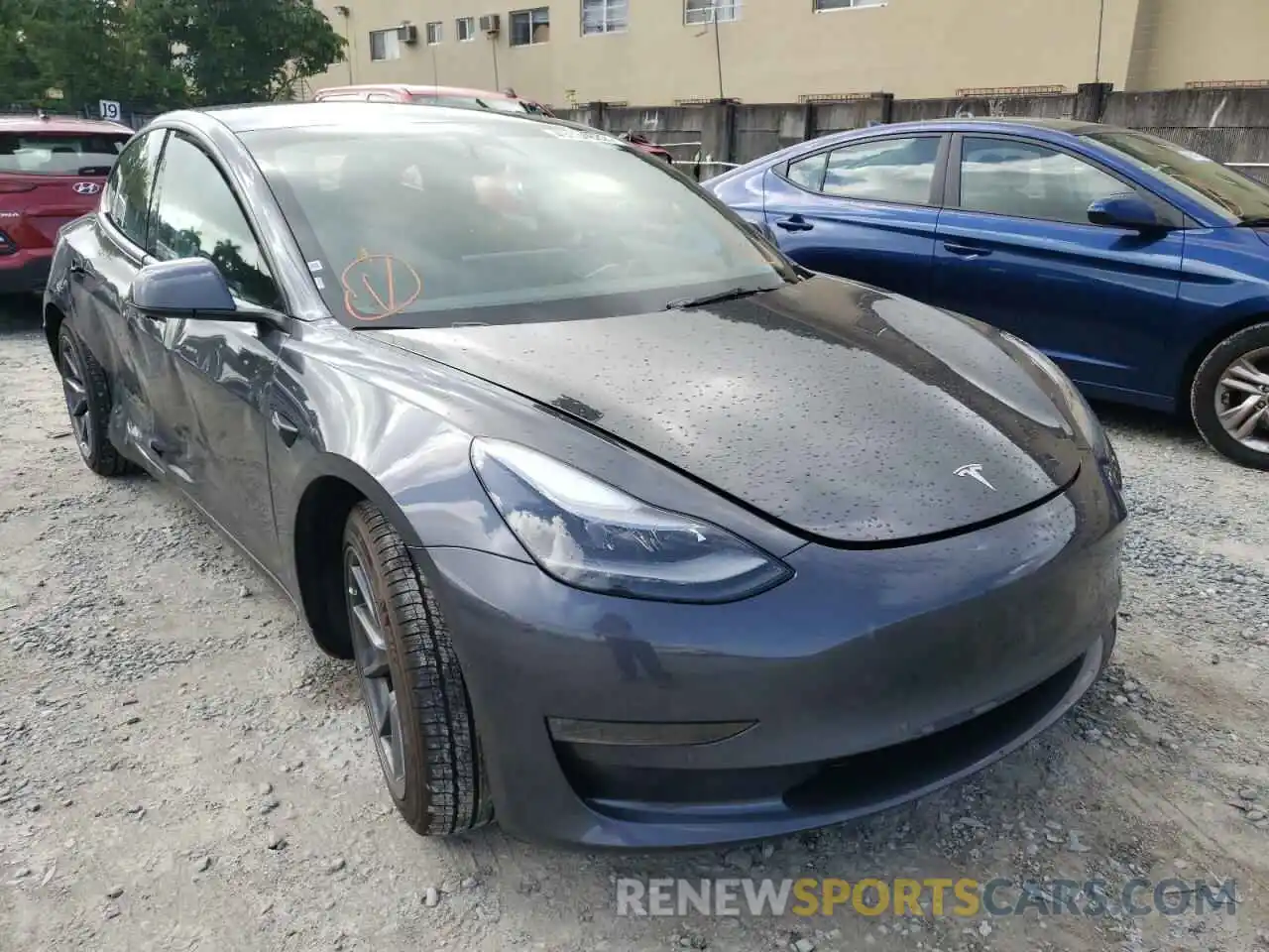 1 Photograph of a damaged car 5YJ3E1EA1NF187148 TESLA MODEL 3 2022