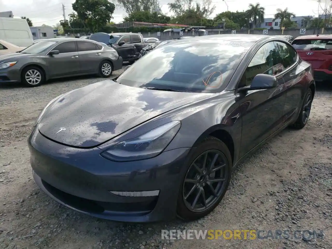 2 Photograph of a damaged car 5YJ3E1EA1NF187148 TESLA MODEL 3 2022