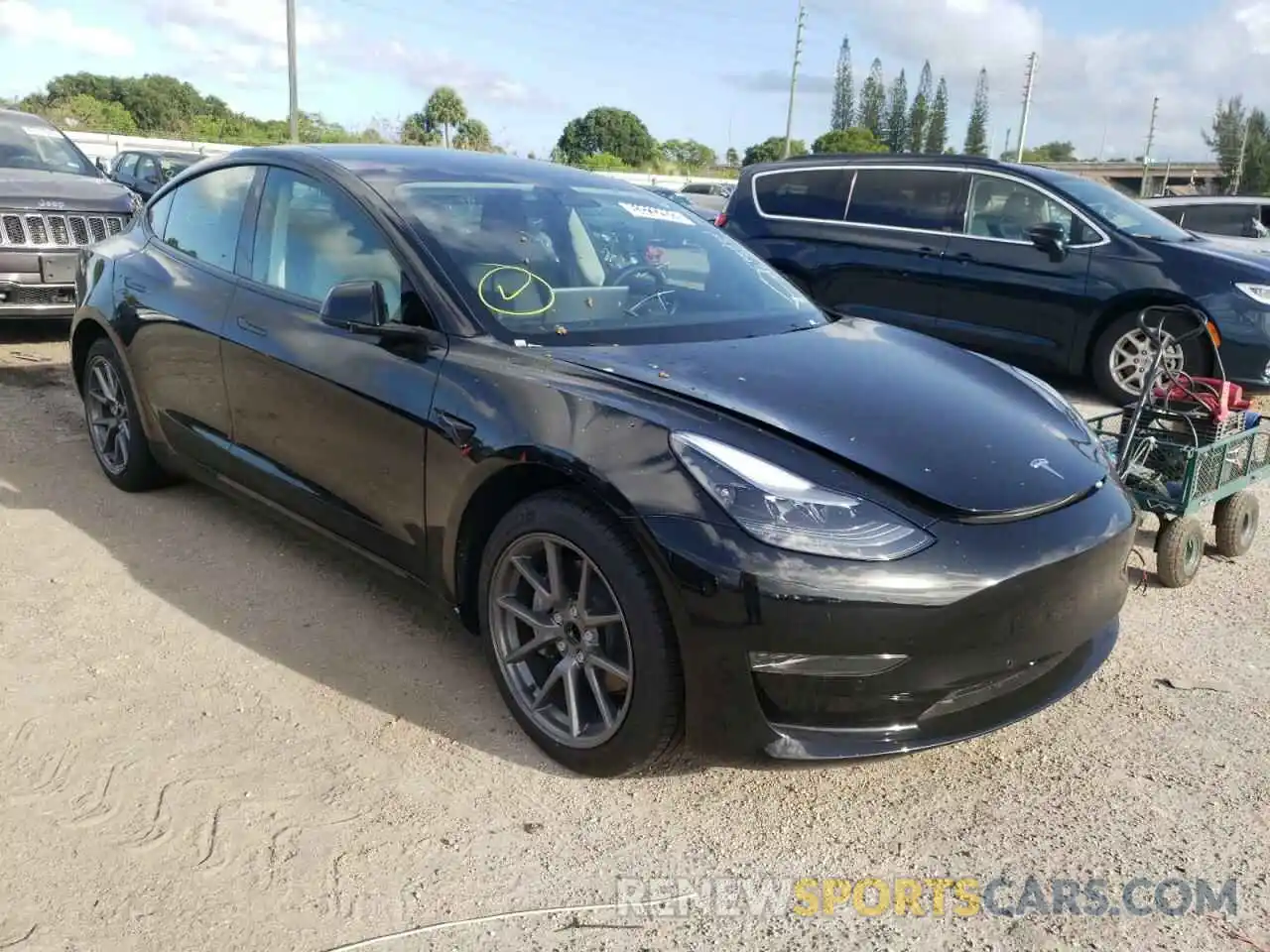 1 Photograph of a damaged car 5YJ3E1EA1NF188848 TESLA MODEL 3 2022