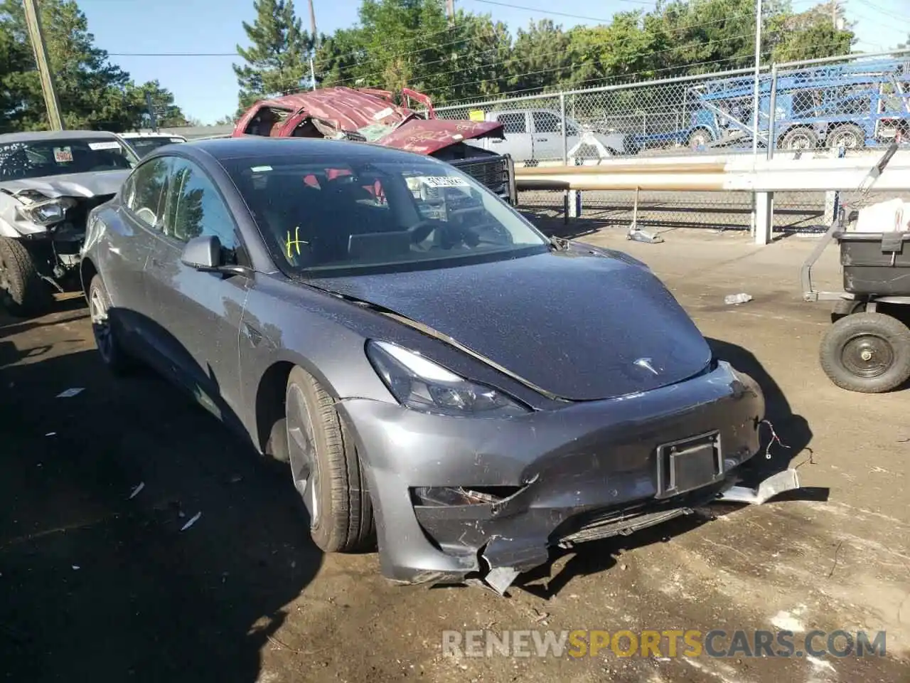 1 Photograph of a damaged car 5YJ3E1EA1NF189997 TESLA MODEL 3 2022