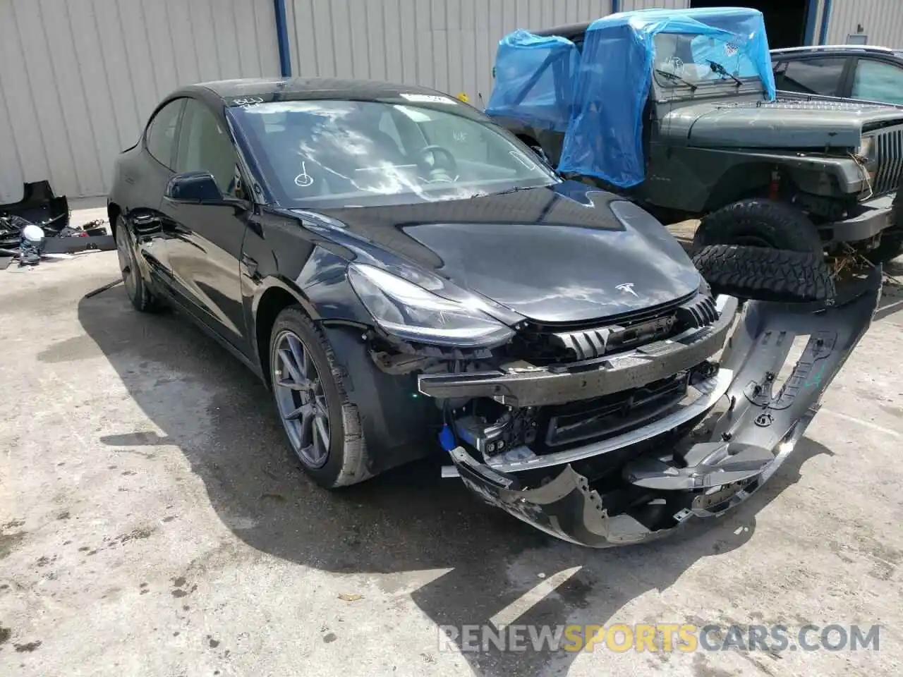 1 Photograph of a damaged car 5YJ3E1EA1NF190065 TESLA MODEL 3 2022