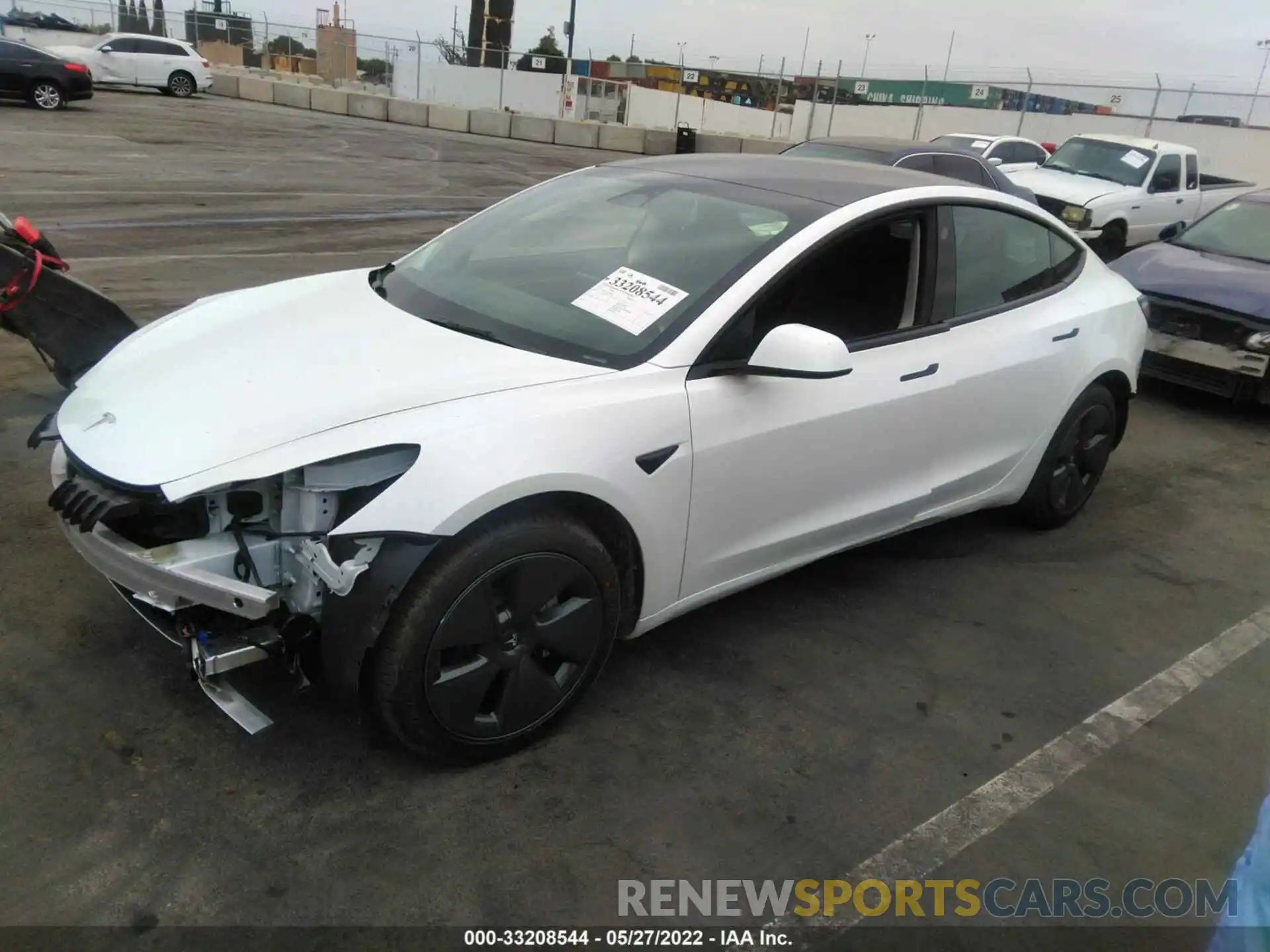 2 Photograph of a damaged car 5YJ3E1EA1NF199087 TESLA MODEL 3 2022