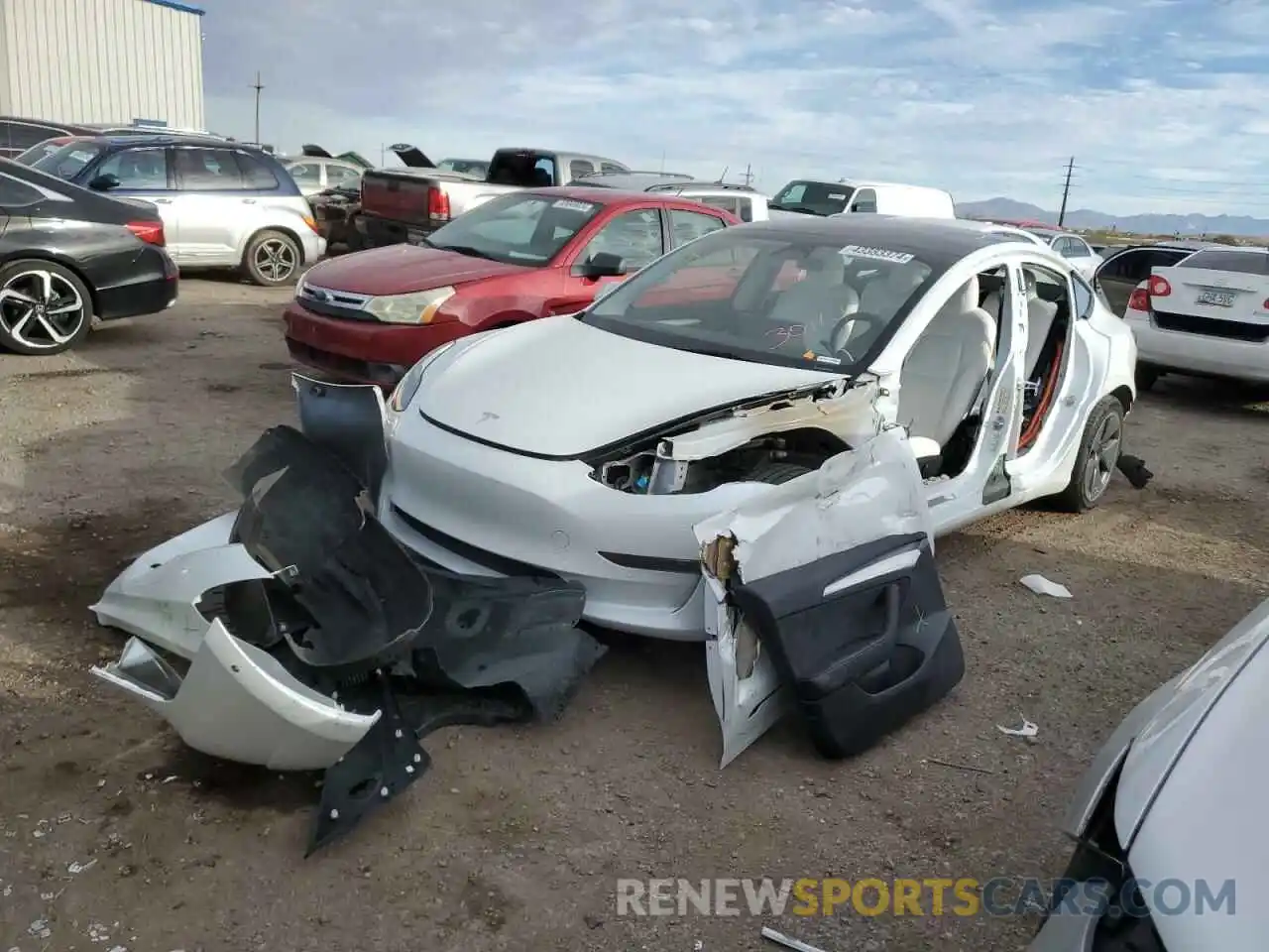 1 Photograph of a damaged car 5YJ3E1EA1NF338019 TESLA MODEL 3 2022