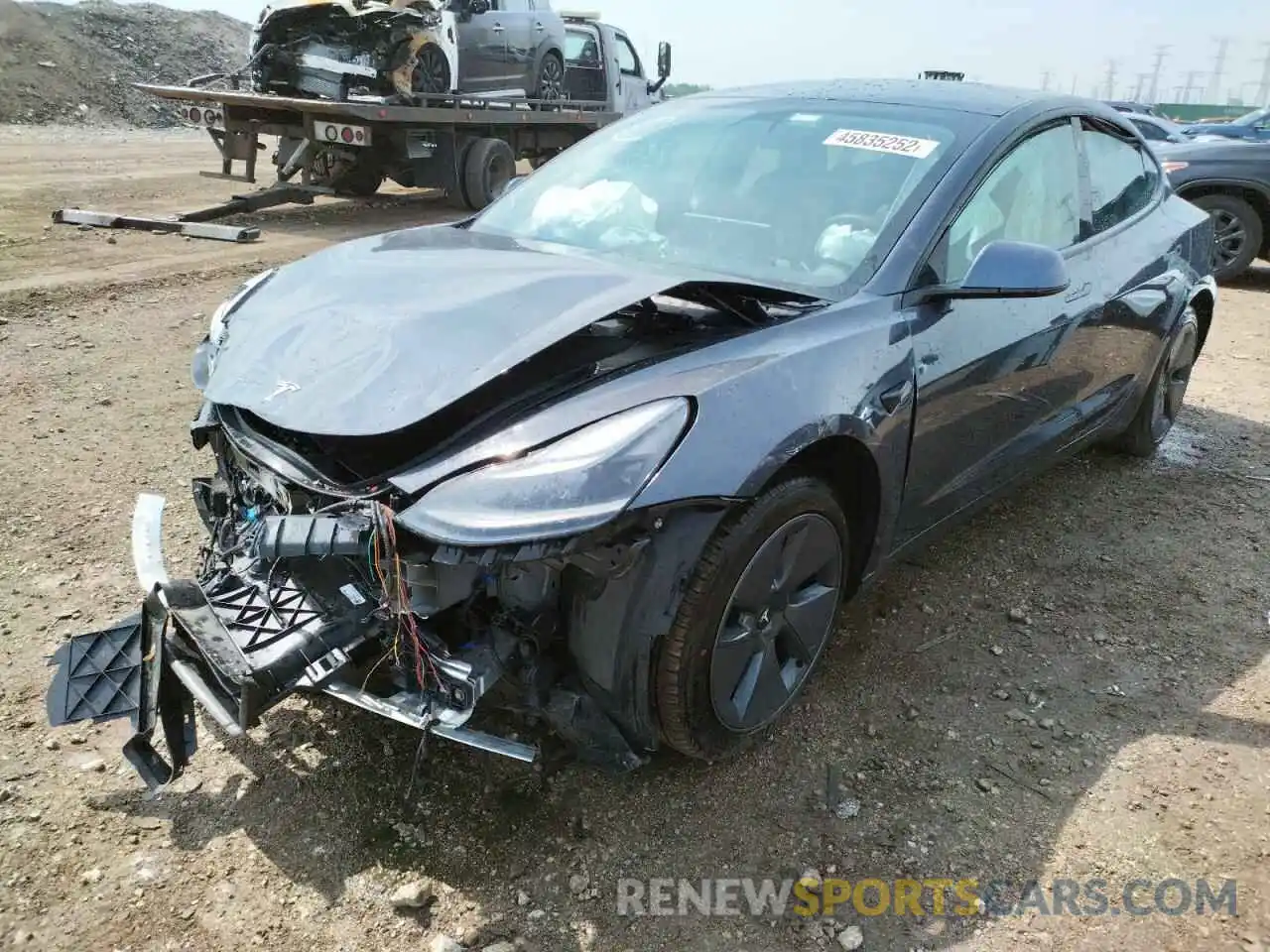 2 Photograph of a damaged car 5YJ3E1EA2NF101331 TESLA MODEL 3 2022