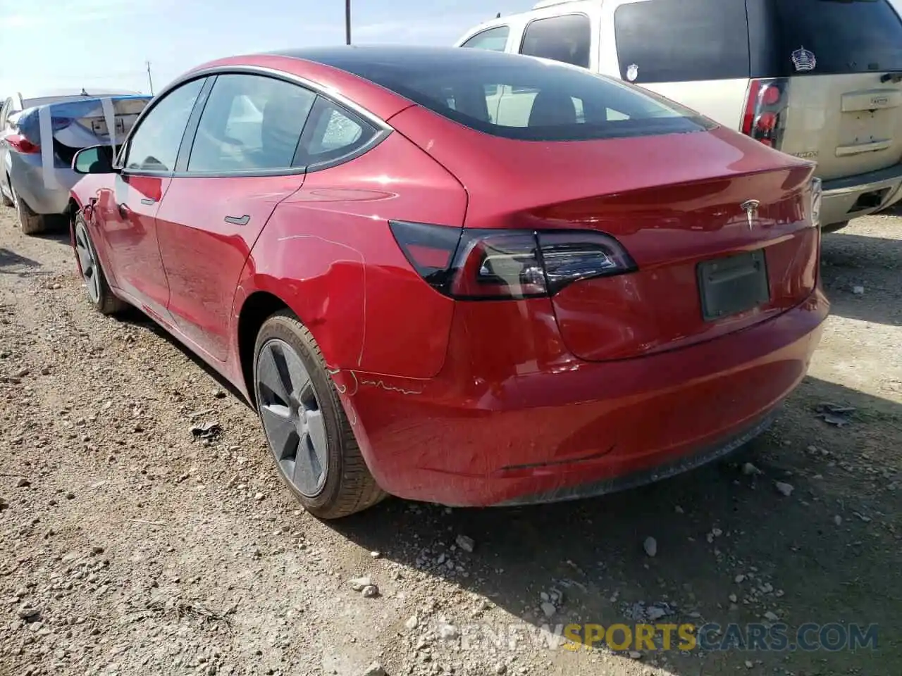 3 Photograph of a damaged car 5YJ3E1EA2NF118288 TESLA MODEL 3 2022