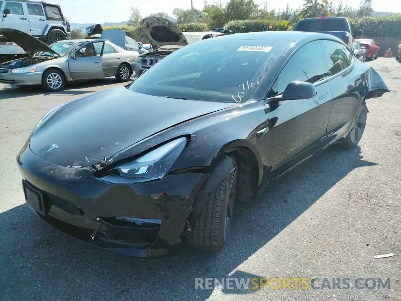 2 Photograph of a damaged car 5YJ3E1EA2NF132840 TESLA MODEL 3 2022