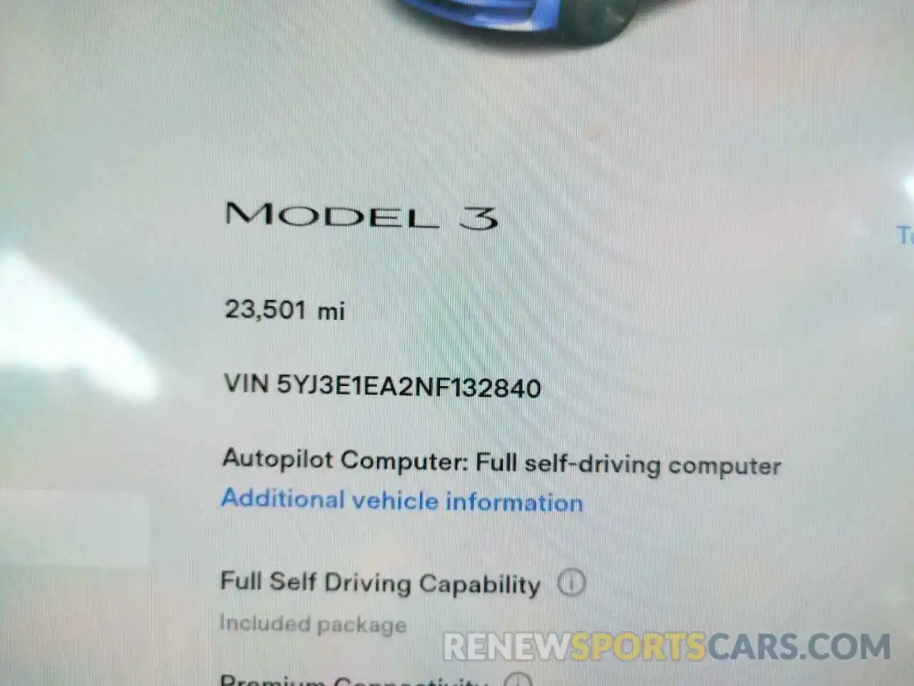 8 Photograph of a damaged car 5YJ3E1EA2NF132840 TESLA MODEL 3 2022