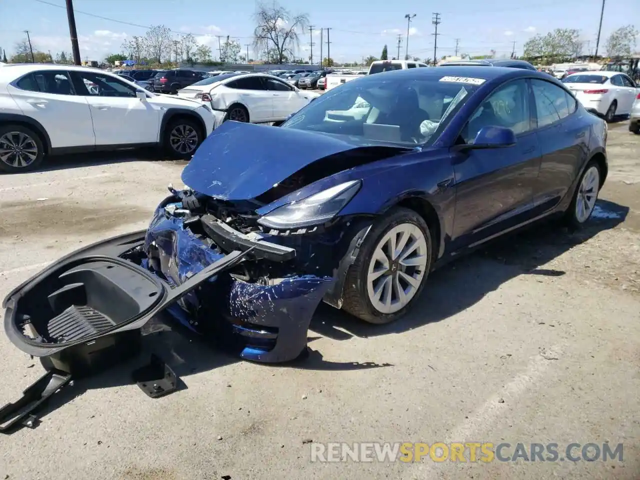 2 Photograph of a damaged car 5YJ3E1EA2NF143465 TESLA MODEL 3 2022