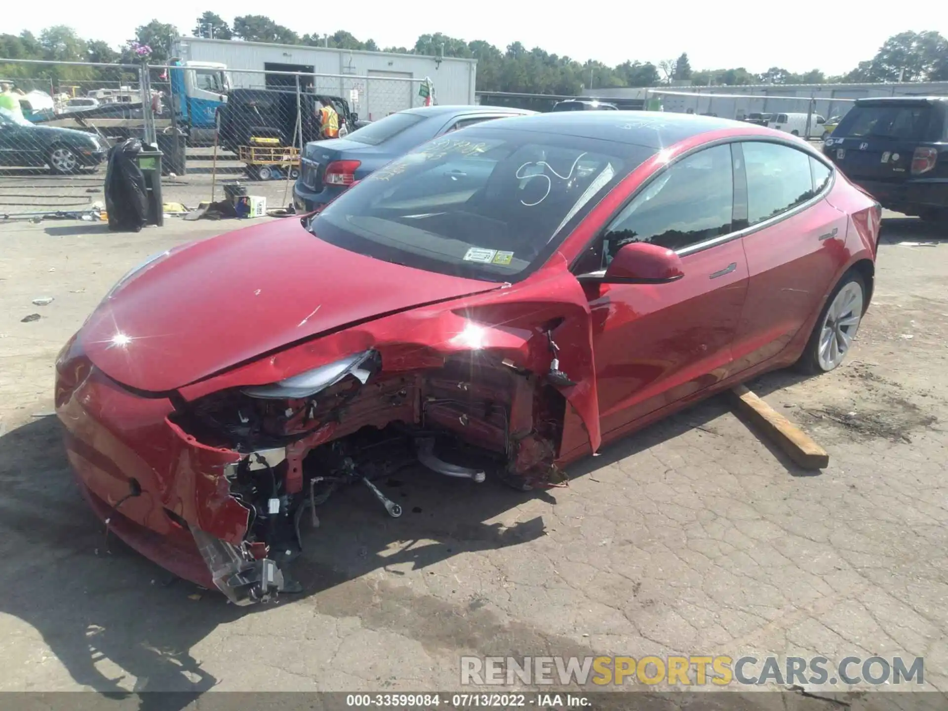 2 Photograph of a damaged car 5YJ3E1EA2NF190155 TESLA MODEL 3 2022