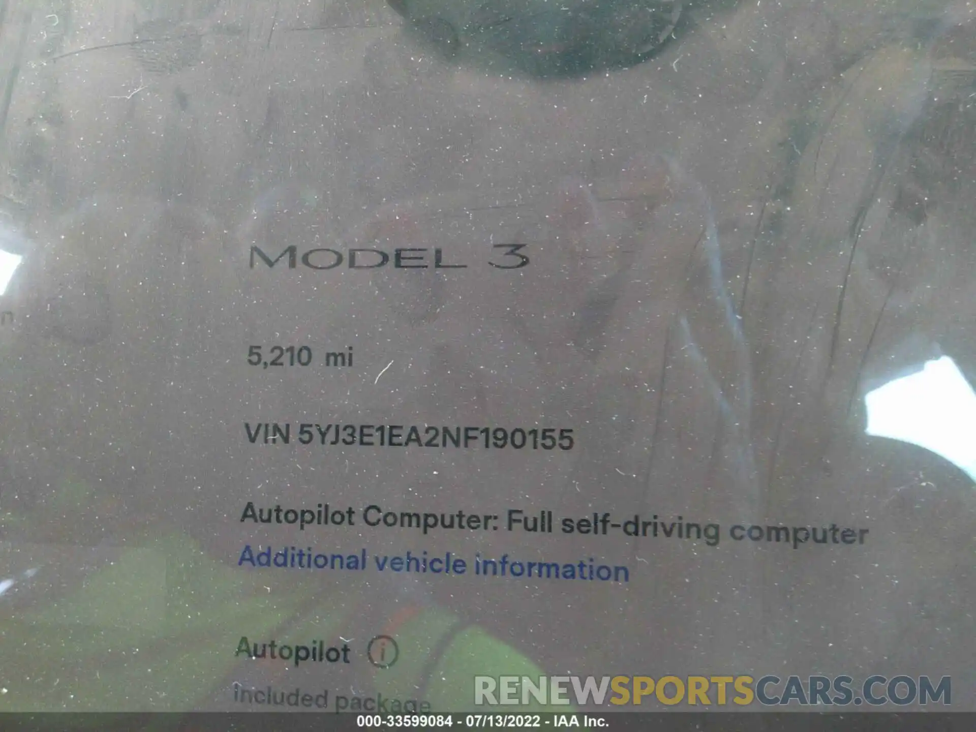 7 Photograph of a damaged car 5YJ3E1EA2NF190155 TESLA MODEL 3 2022