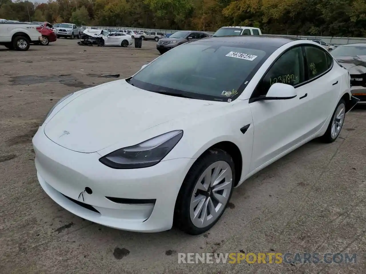 2 Photograph of a damaged car 5YJ3E1EA2NF304087 TESLA MODEL 3 2022