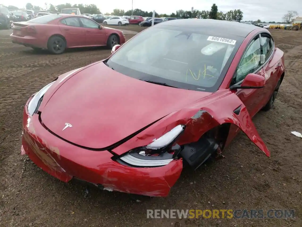 2 Photograph of a damaged car 5YJ3E1EA2NF316417 TESLA MODEL 3 2022