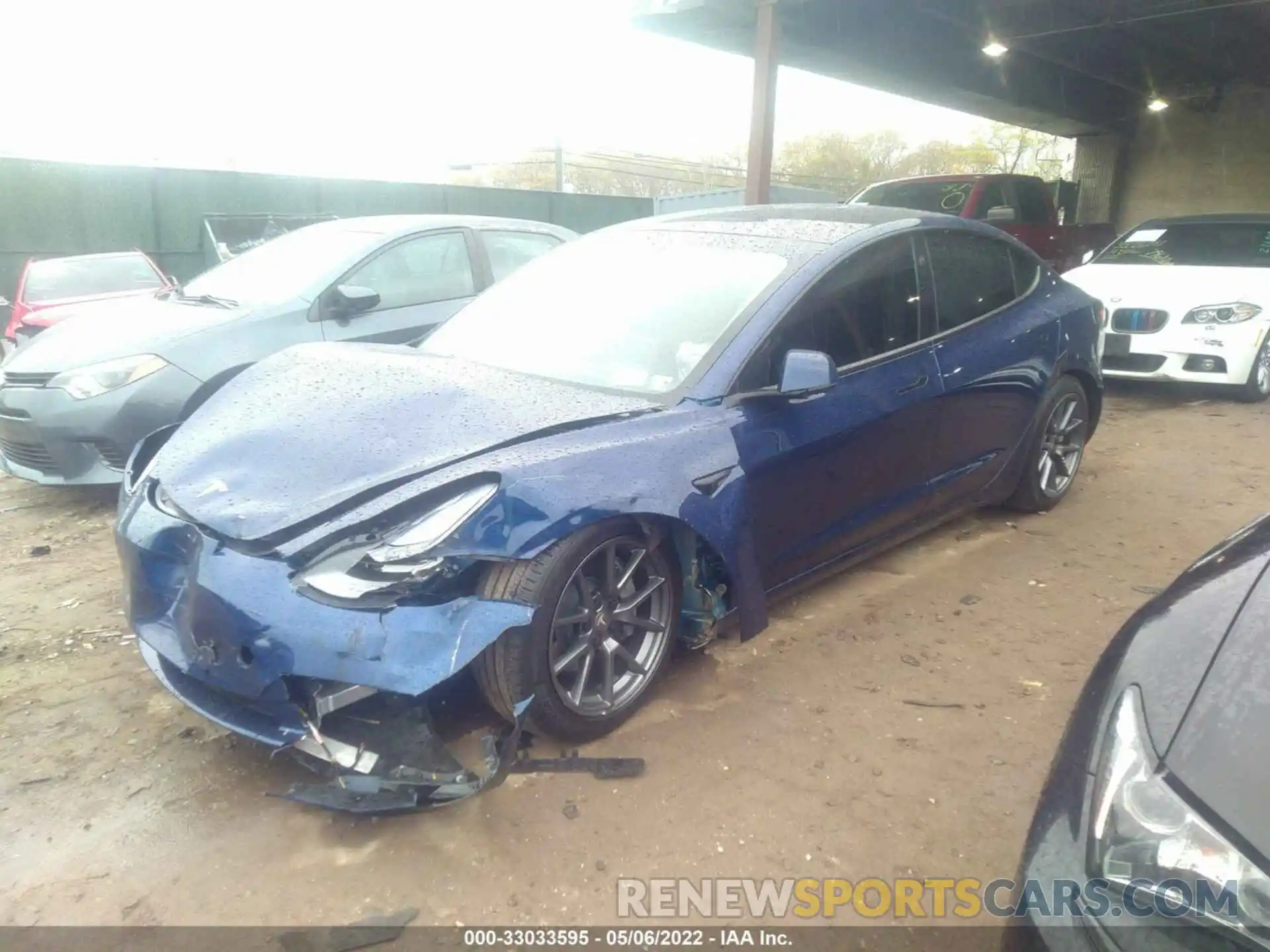 2 Photograph of a damaged car 5YJ3E1EA3NF124214 TESLA MODEL 3 2022