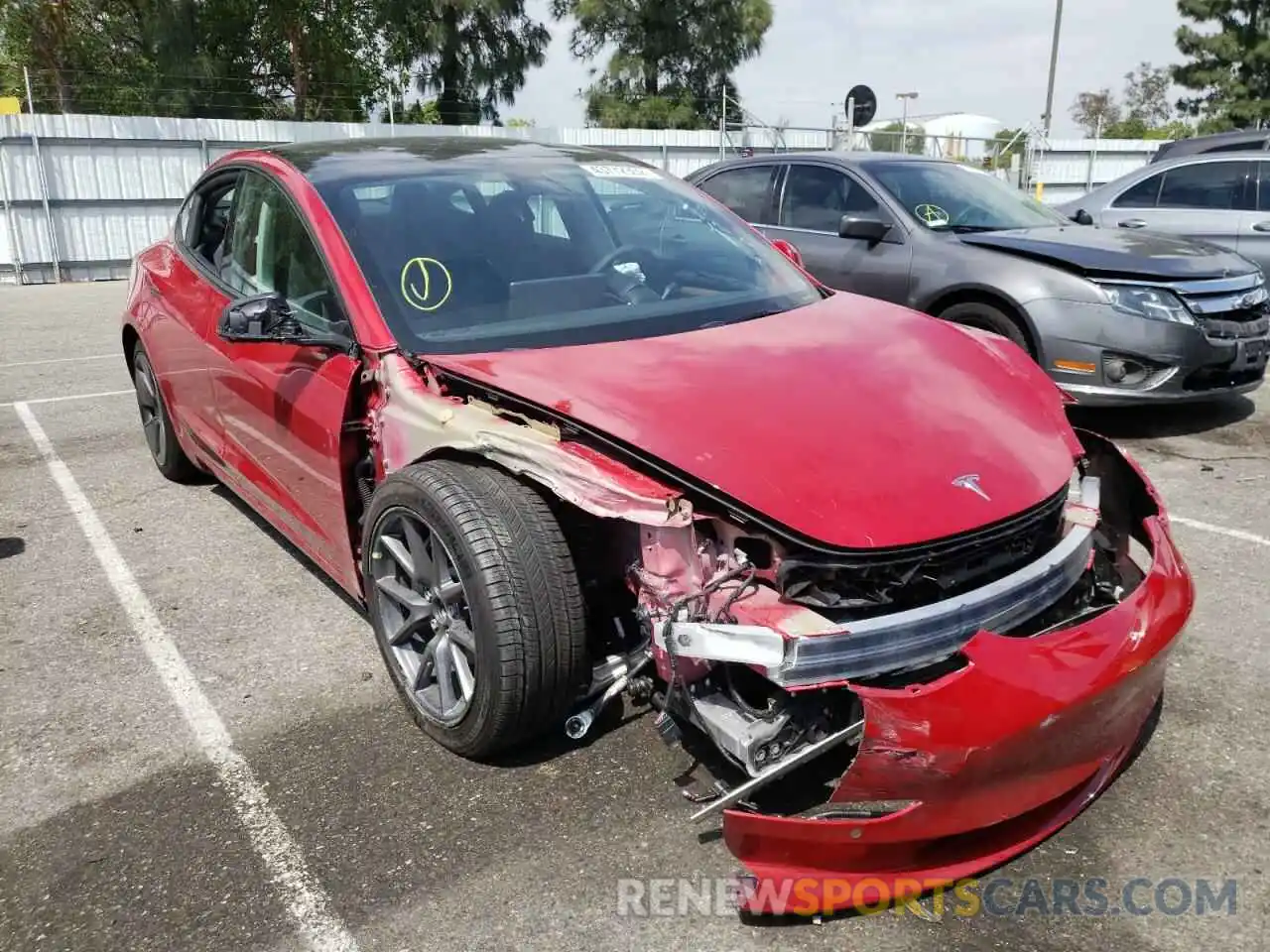 1 Photograph of a damaged car 5YJ3E1EA3NF134290 TESLA MODEL 3 2022