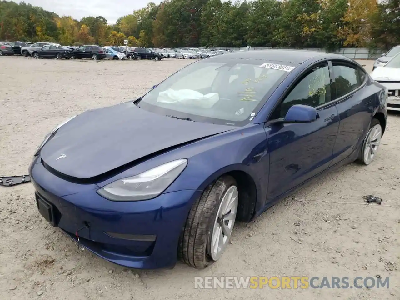 2 Photograph of a damaged car 5YJ3E1EA3NF185451 TESLA MODEL 3 2022