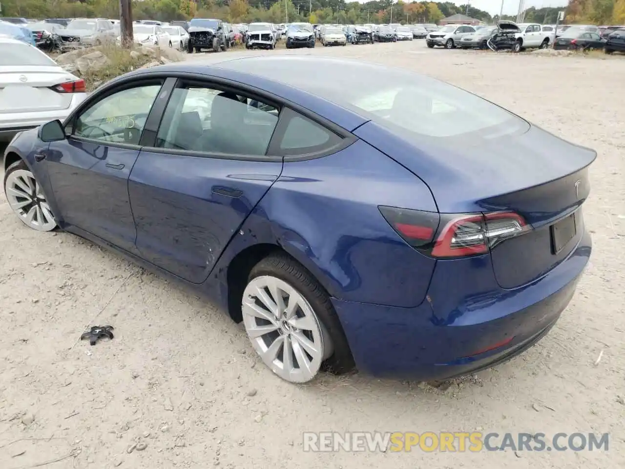 3 Photograph of a damaged car 5YJ3E1EA3NF185451 TESLA MODEL 3 2022