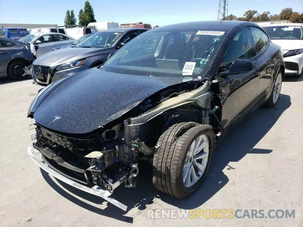 2 Photograph of a damaged car 5YJ3E1EA3NF188057 TESLA MODEL 3 2022