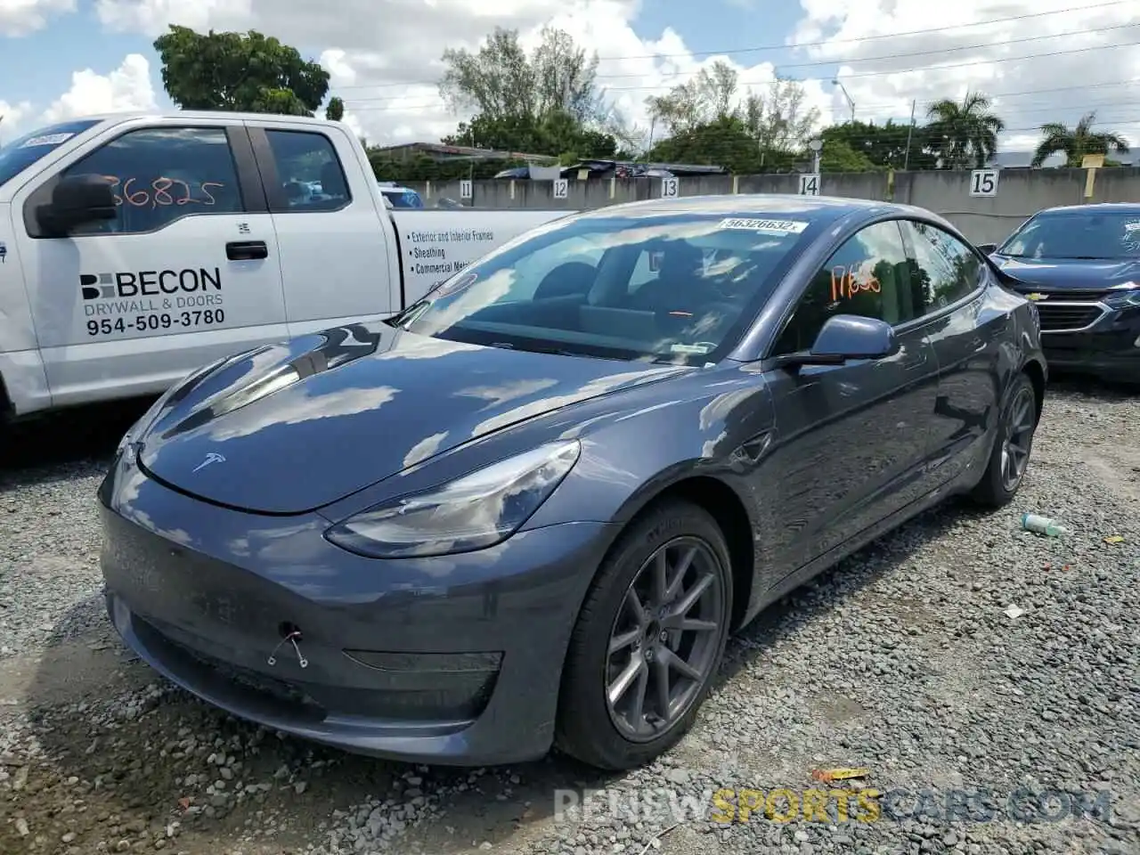 2 Photograph of a damaged car 5YJ3E1EA3NF188172 TESLA MODEL 3 2022