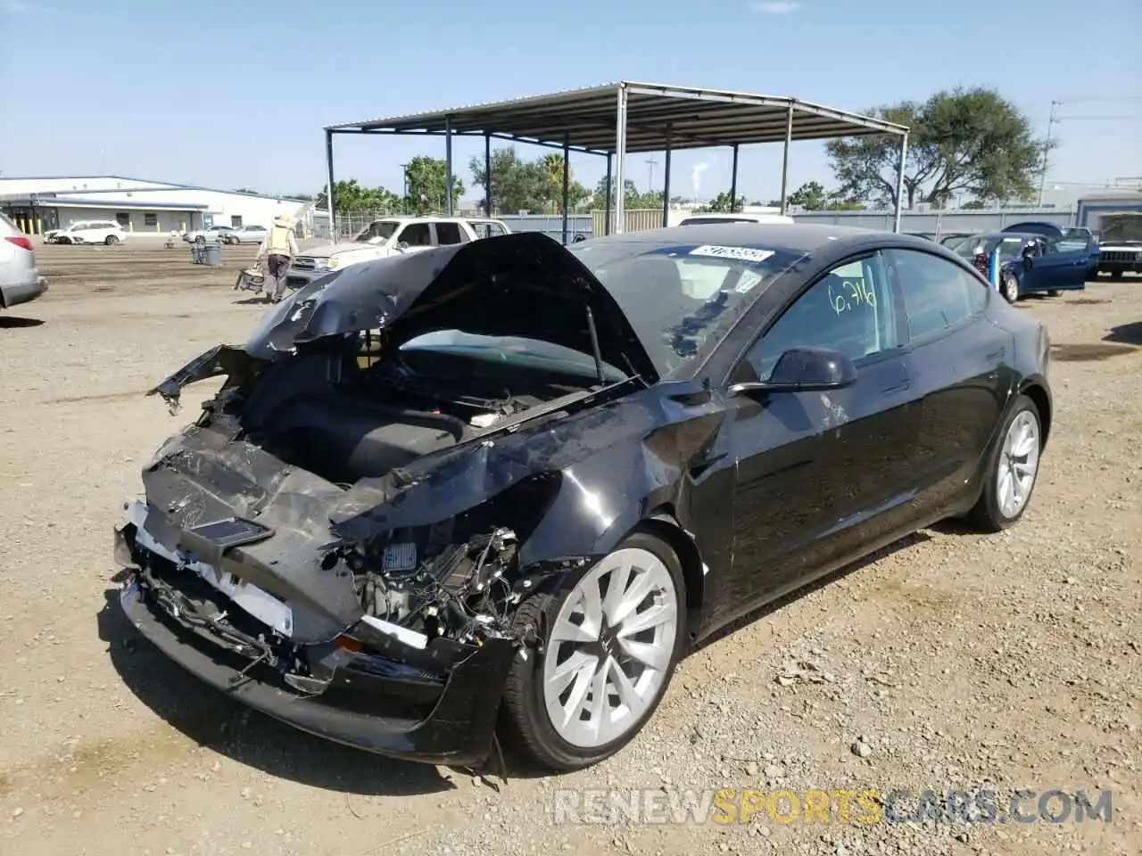 2 Photograph of a damaged car 5YJ3E1EA3NF191122 TESLA MODEL 3 2022