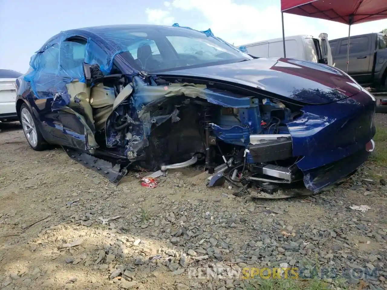 1 Photograph of a damaged car 5YJ3E1EA3NF191508 TESLA MODEL 3 2022