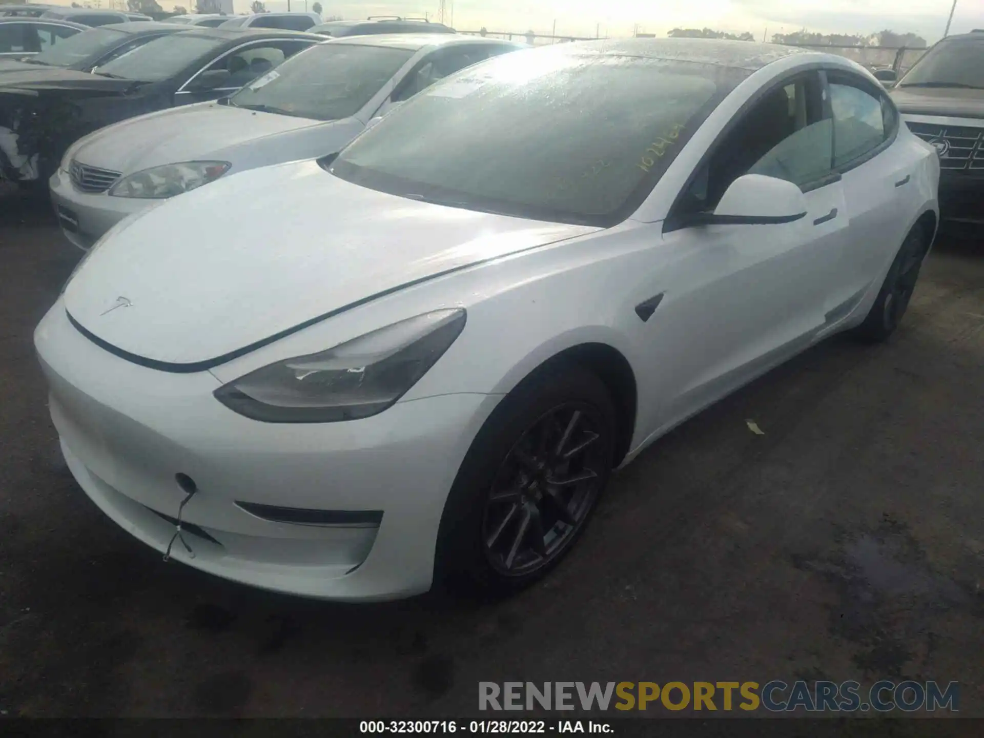 2 Photograph of a damaged car 5YJ3E1EA4NF102464 TESLA MODEL 3 2022