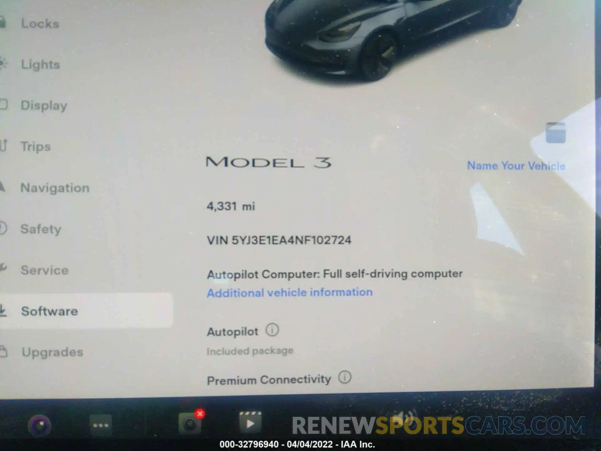 7 Photograph of a damaged car 5YJ3E1EA4NF102724 TESLA MODEL 3 2022