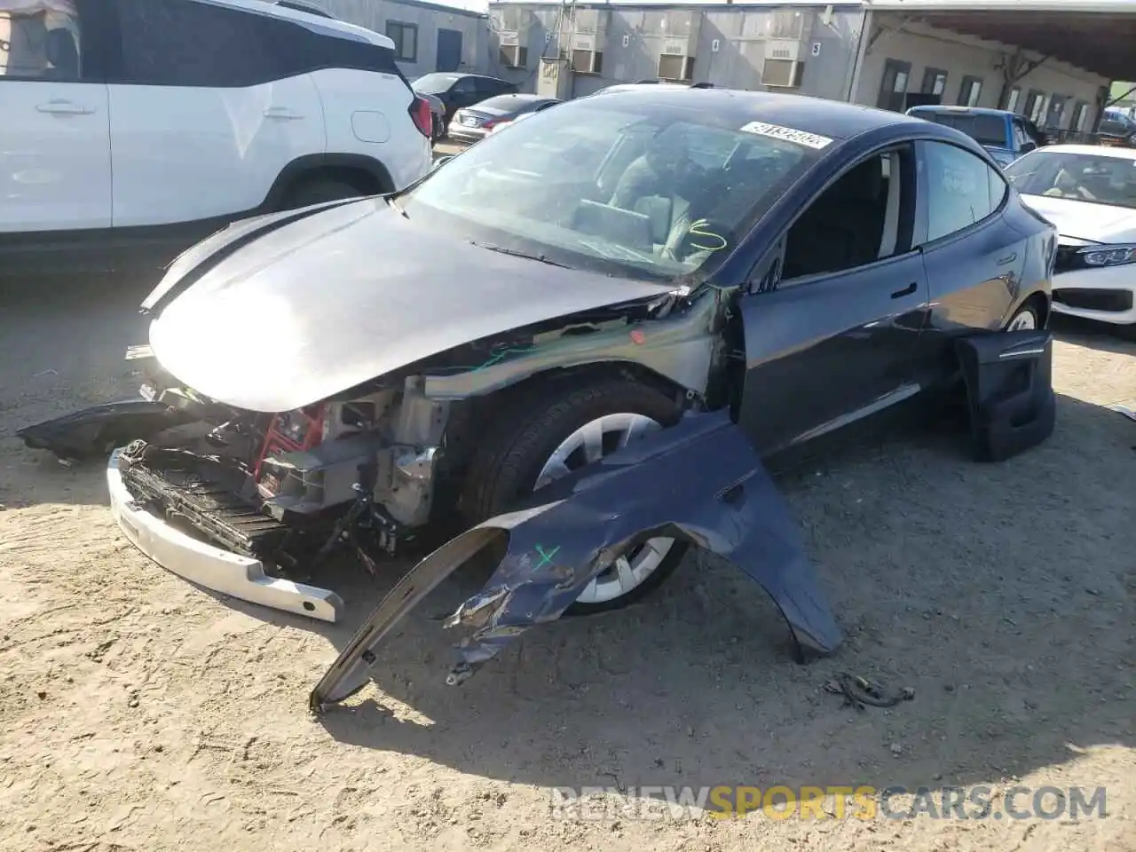 2 Photograph of a damaged car 5YJ3E1EA4NF145301 TESLA MODEL 3 2022