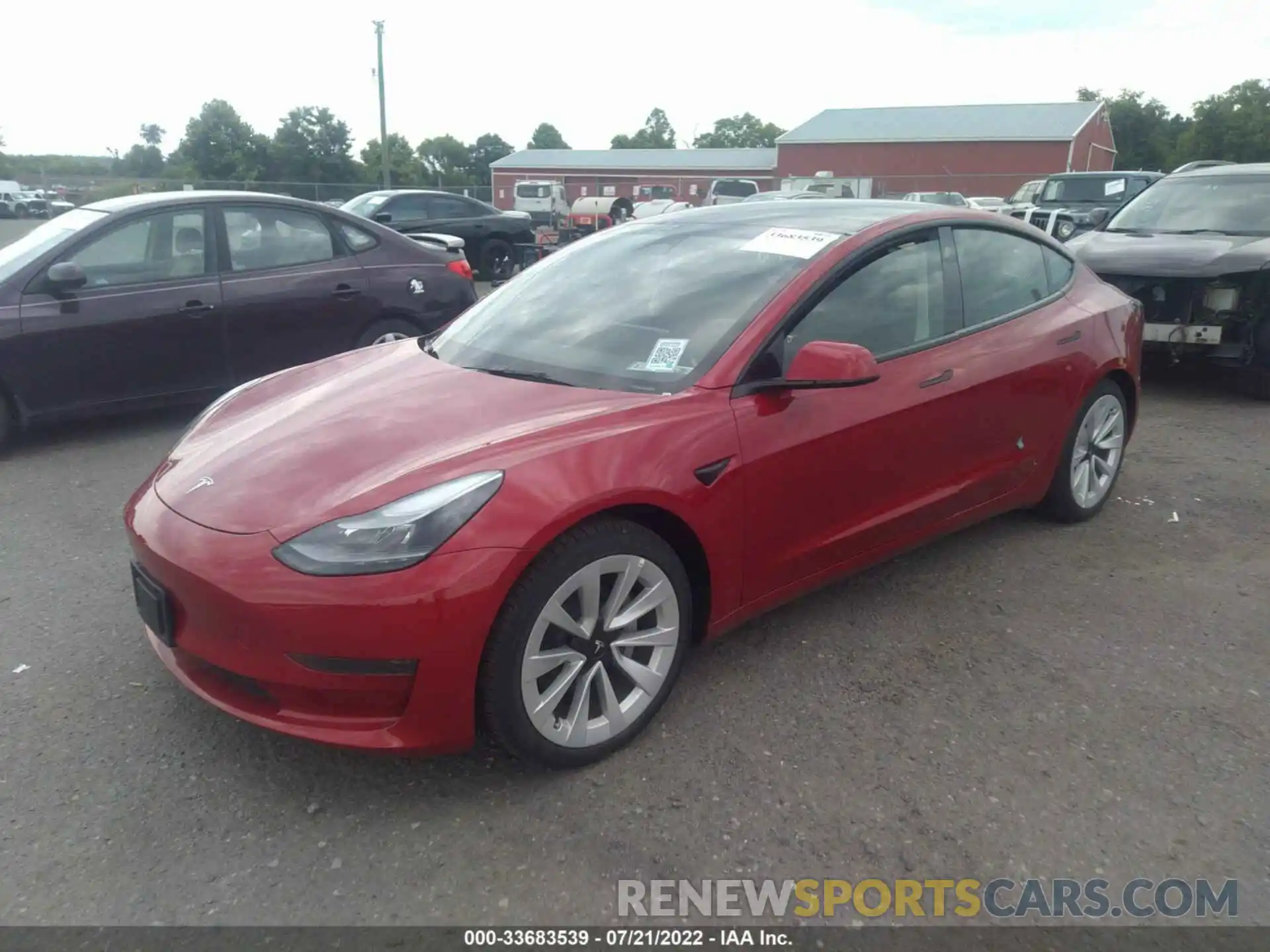 2 Photograph of a damaged car 5YJ3E1EA4NF184888 TESLA MODEL 3 2022