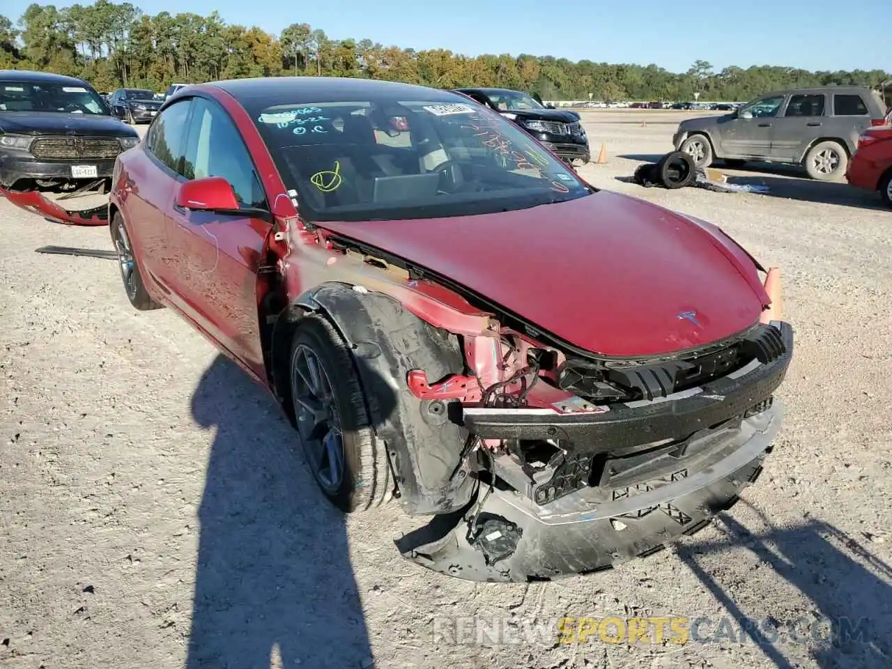 1 Photograph of a damaged car 5YJ3E1EA4NF185734 TESLA MODEL 3 2022