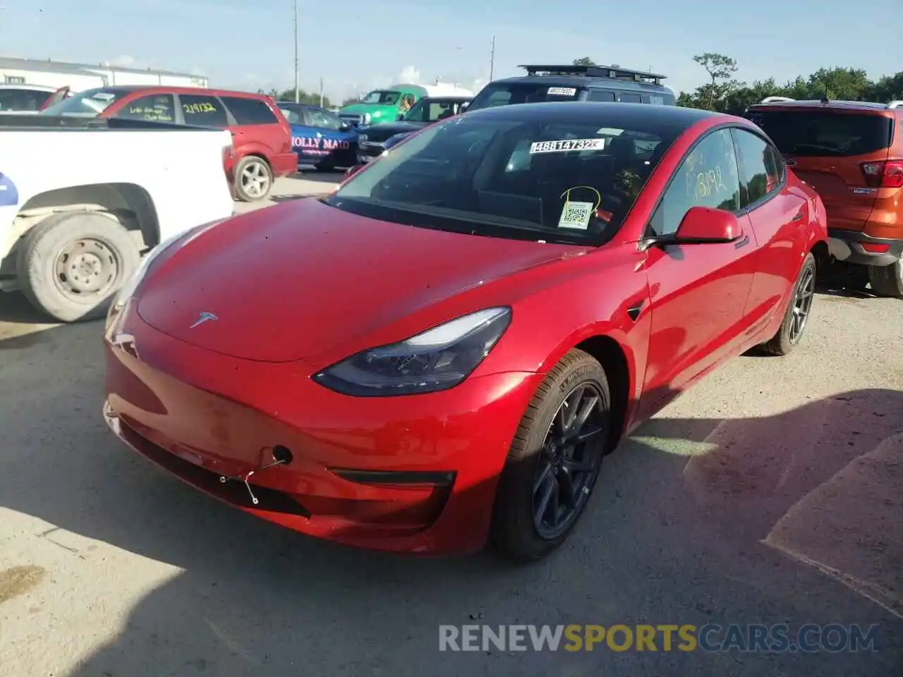 2 Photograph of a damaged car 5YJ3E1EA4NF186205 TESLA MODEL 3 2022