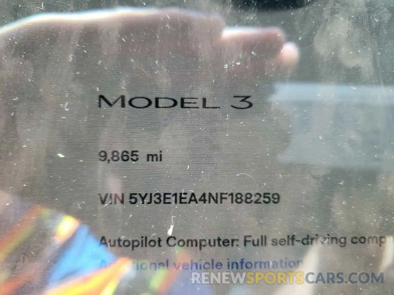 8 Photograph of a damaged car 5YJ3E1EA4NF188259 TESLA MODEL 3 2022