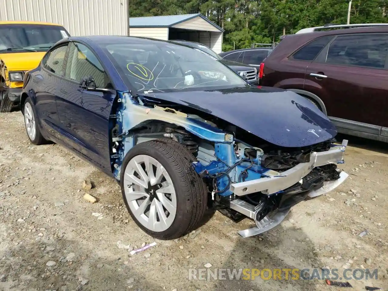 1 Photograph of a damaged car 5YJ3E1EA4NF188987 TESLA MODEL 3 2022