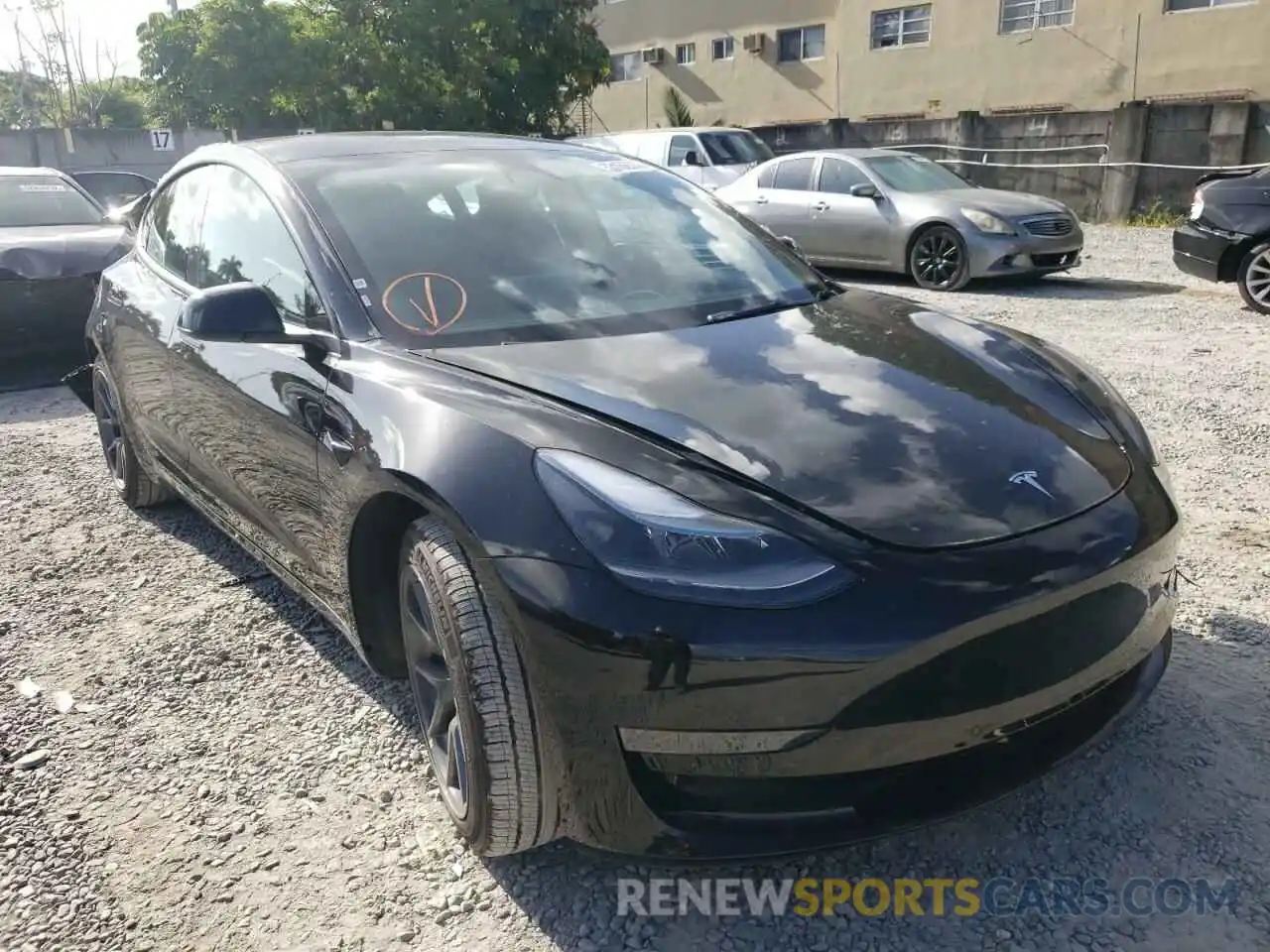 1 Photograph of a damaged car 5YJ3E1EA4NF190691 TESLA MODEL 3 2022