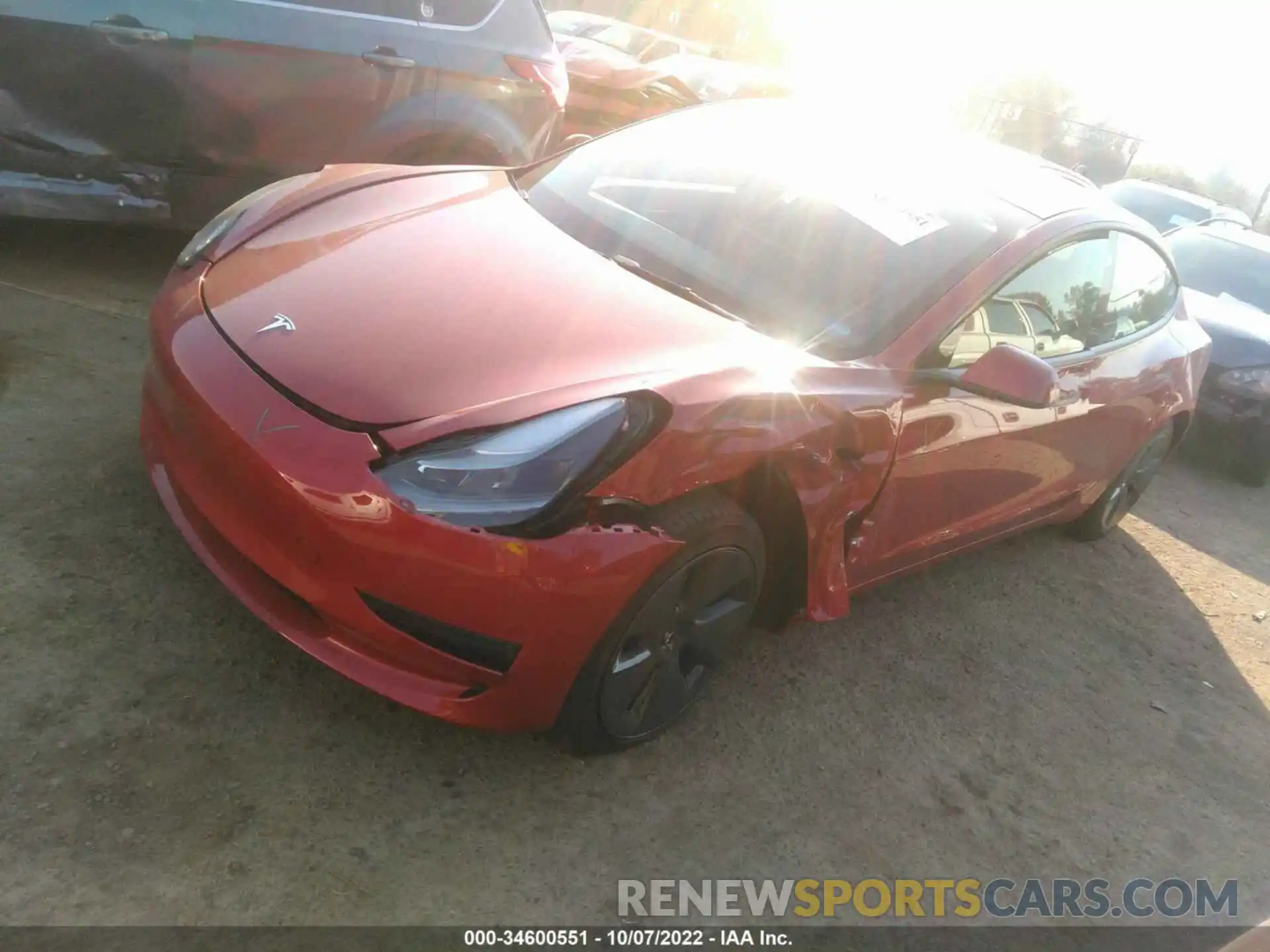 2 Photograph of a damaged car 5YJ3E1EA4NF201429 TESLA MODEL 3 2022