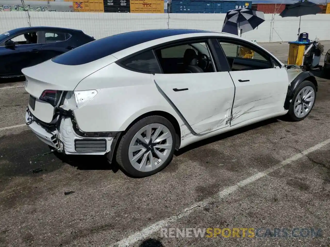 3 Photograph of a damaged car 5YJ3E1EA4NF359320 TESLA MODEL 3 2022