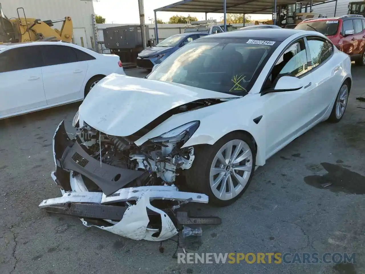 2 Photograph of a damaged car 5YJ3E1EA5NF143007 TESLA MODEL 3 2022