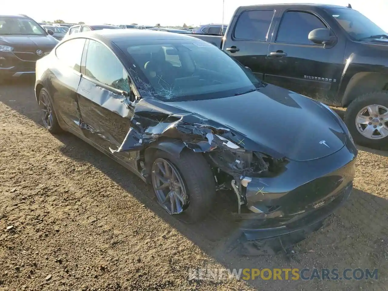 1 Photograph of a damaged car 5YJ3E1EA5NF188254 TESLA MODEL 3 2022