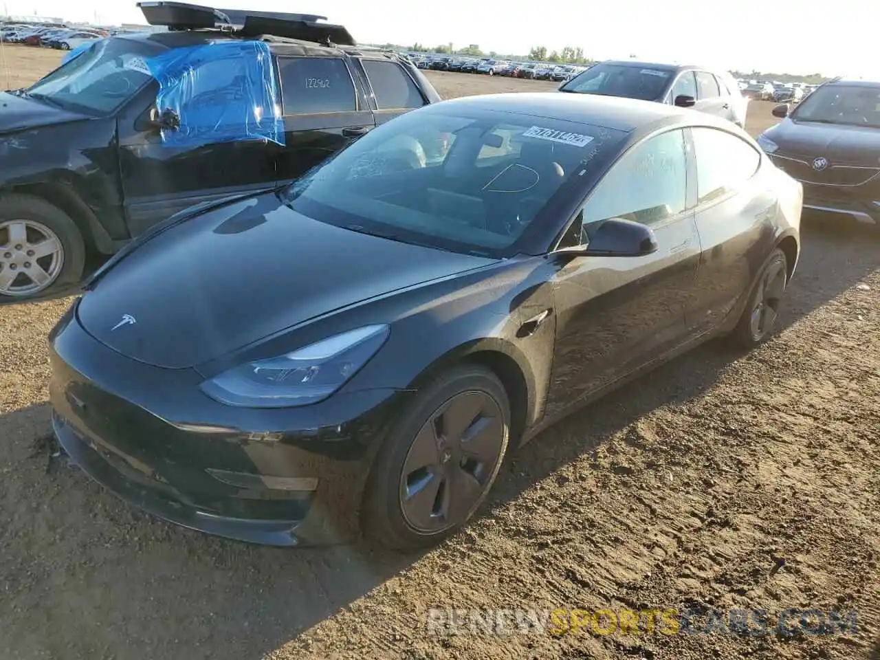 2 Photograph of a damaged car 5YJ3E1EA5NF188254 TESLA MODEL 3 2022