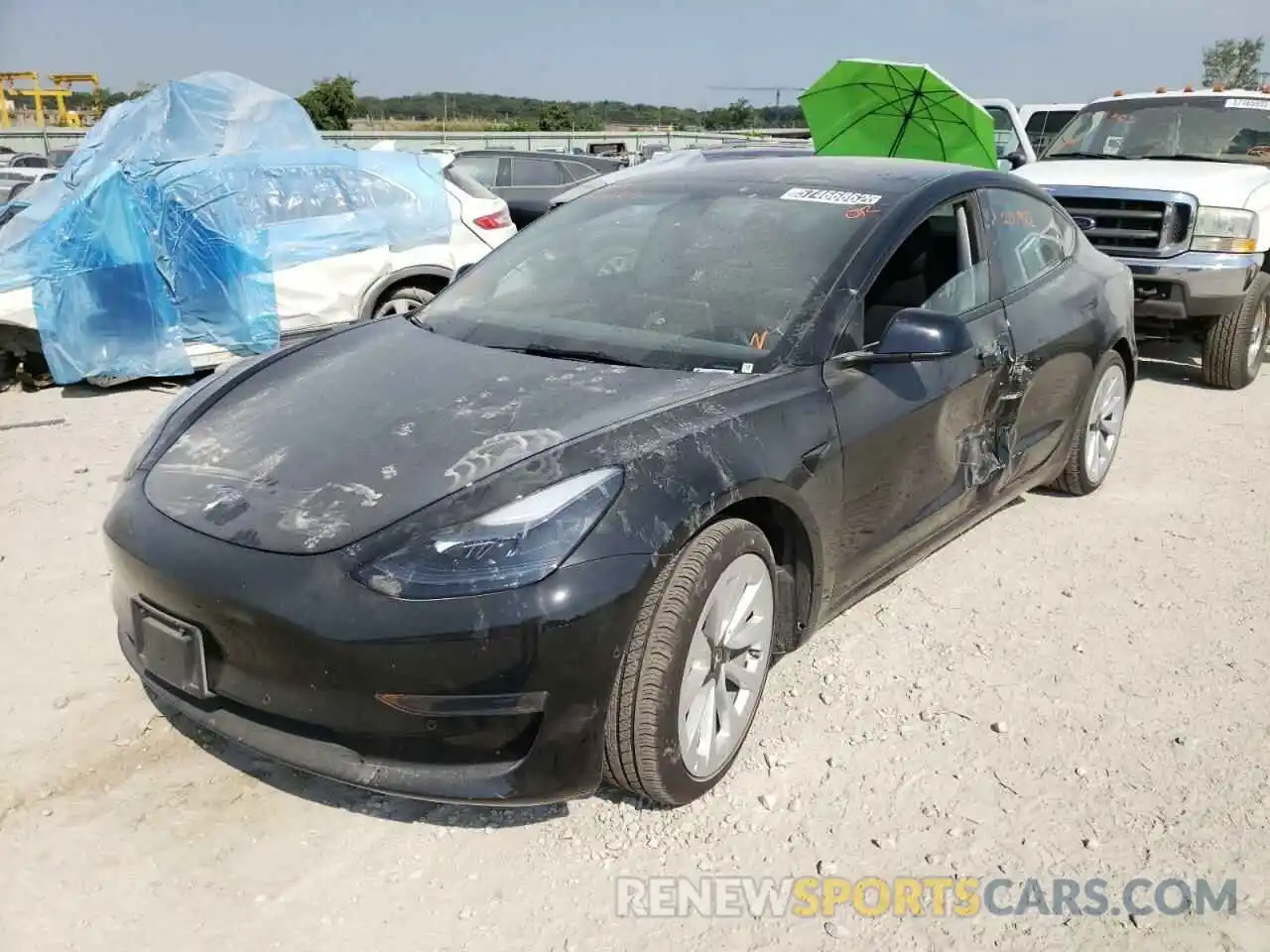 2 Photograph of a damaged car 5YJ3E1EA5NF191123 TESLA MODEL 3 2022