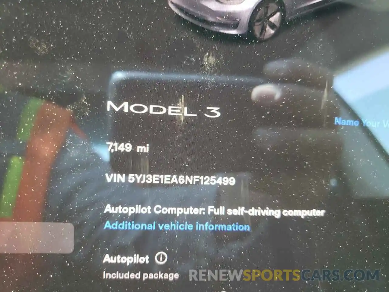 8 Фотография поврежденного автомобиля 5YJ3E1EA6NF125499 TESLA MODEL 3 2022